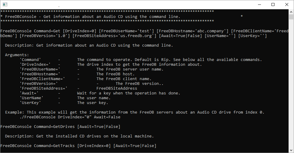 Get information about an Audio CD using the FreeDB using the command line.